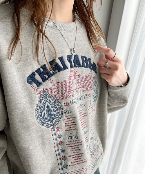 「Java」 スウェットカットソー LARGE チャコール レディース_画像2