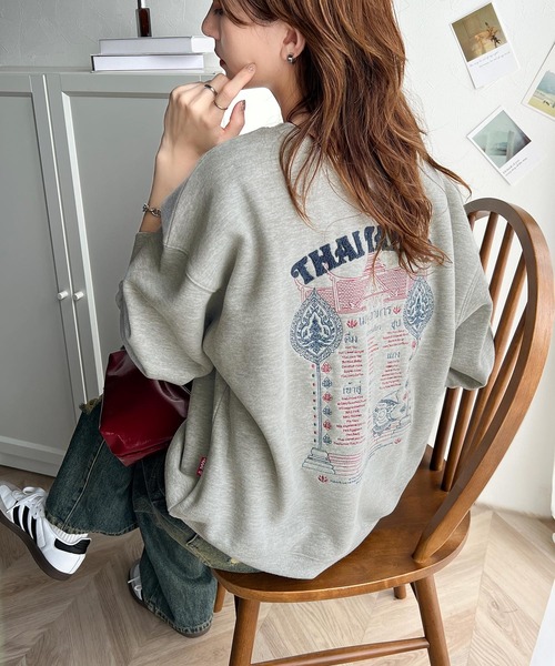 「Java」 スウェットカットソー LARGE チャコール レディース_画像5