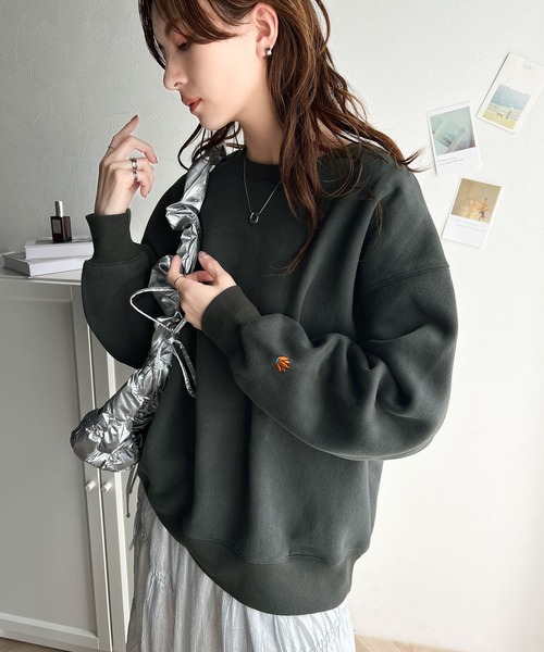 「Java」 スウェットカットソー LARGE チャコール レディース_画像8
