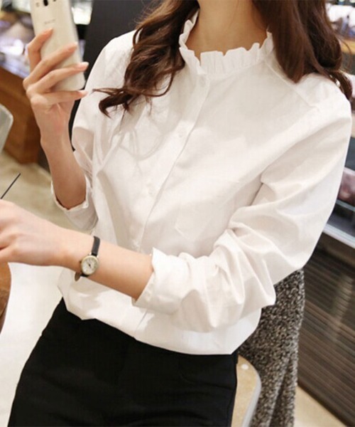 「SallyLunn」 長袖シャツ LARGE ホワイト レディース_画像2