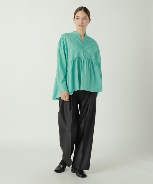 新品タグ付き　ZUCCa　ズッカ　Vネック刺繍ローンワンピース　ロング丈ブラウス ZUCCa（ズッカ） ブラウス シャツ PICOTUCK LAWN / S レディース