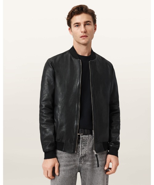 ALLSAINTS（オールセインツ） ma1 ma-1 MORTEN LEATHER BOMBER JACKET