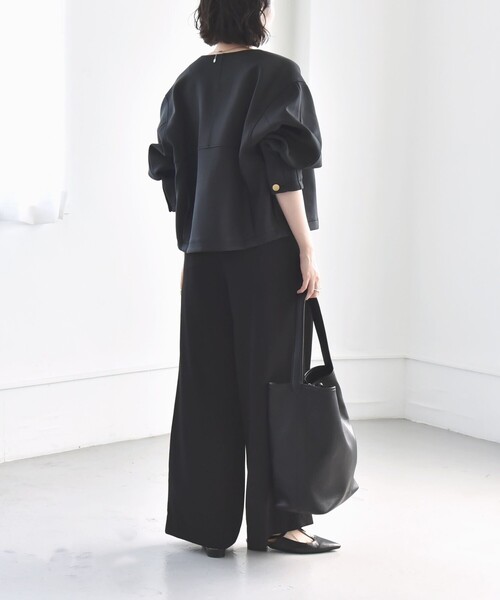 「quaranciel」 ノーカラージャケット ONE SIZE ブラック レディース_画像4