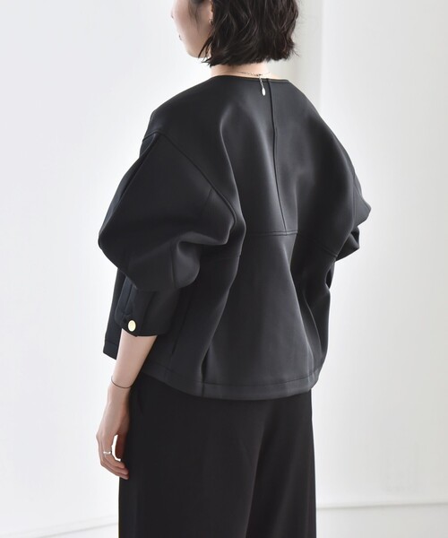 「quaranciel」 ノーカラージャケット ONE SIZE ブラック レディース_画像7