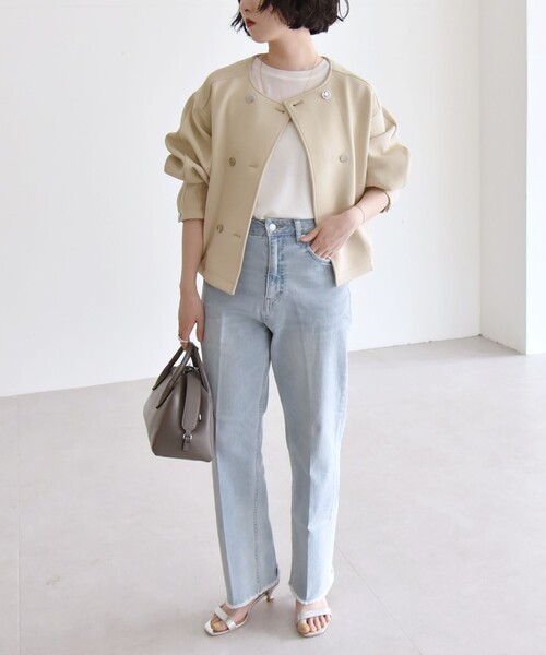 「quaranciel」 ノーカラージャケット ONE SIZE ブラック レディース_画像8