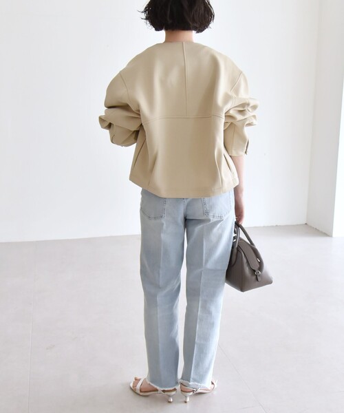 「quaranciel」 ノーカラージャケット ONE SIZE ブラック レディース_画像9