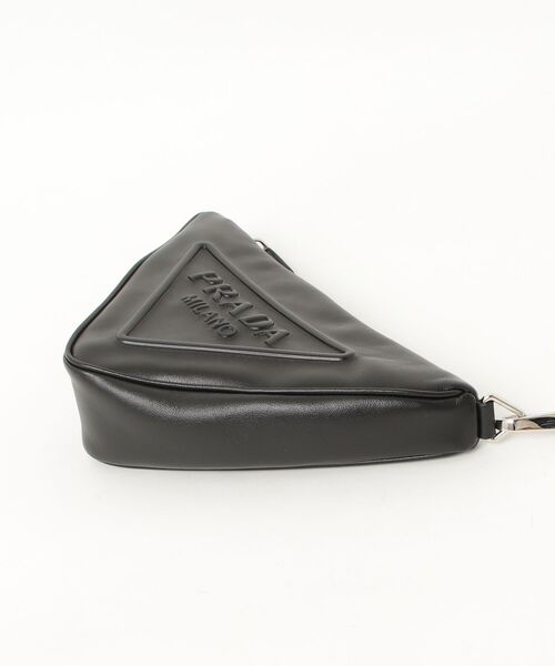 PRADA（プラダ） Leather Prada Triangle pouch ハンドバッグ