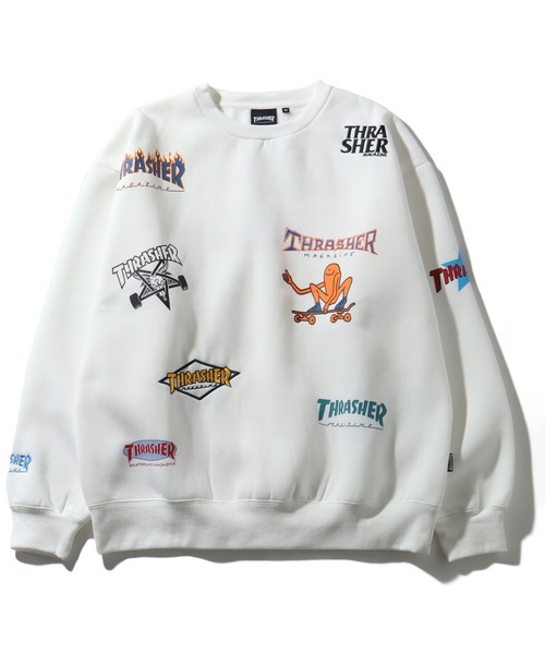 「THRASHER」 スウェットカットソー L ホワイト メンズ_画像2