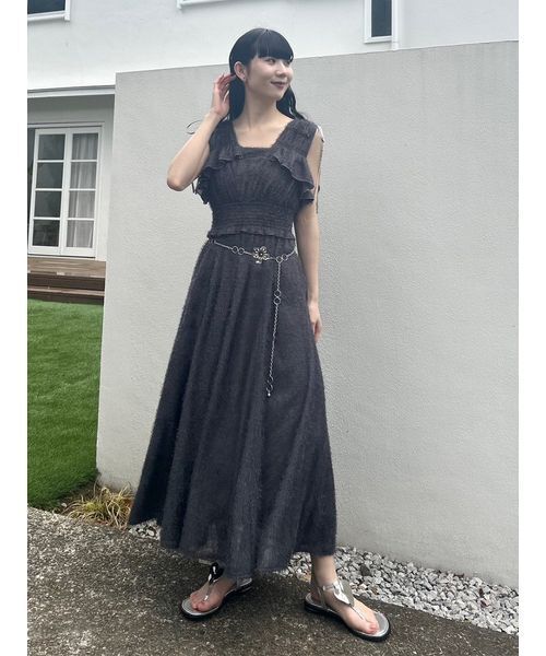 LILY BROWN（リリーブラウン） ワンピース フリンジジャガード