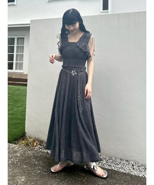 LILY BROWN（リリーブラウン） ワンピース フリンジジャガード