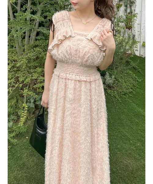 LILY BROWN（リリーブラウン） ワンピース フリンジジャガード