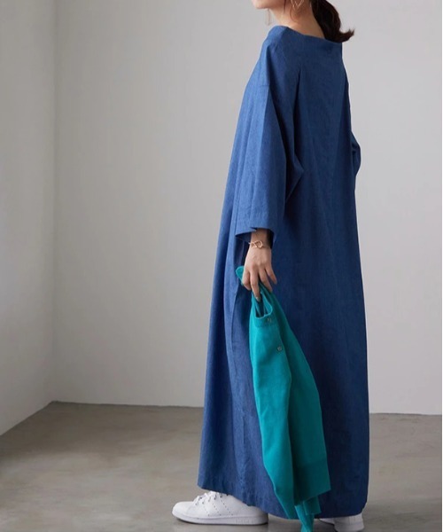 「No one knows」 長袖ワンピース M-L ワンウォッシュ レディース_画像6
