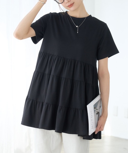 チュニック 大人可愛い 楽ちん 夏のティアードチュニック : ZOZOTOWN