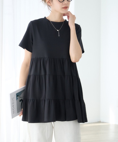 チュニック 大人可愛い 楽ちん 夏のティアードチュニック : ZOZOTOWN