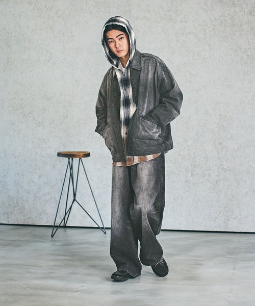 「BAYFLOW」 デニムジャケット MEDIUM ダークブルー メンズ_画像3