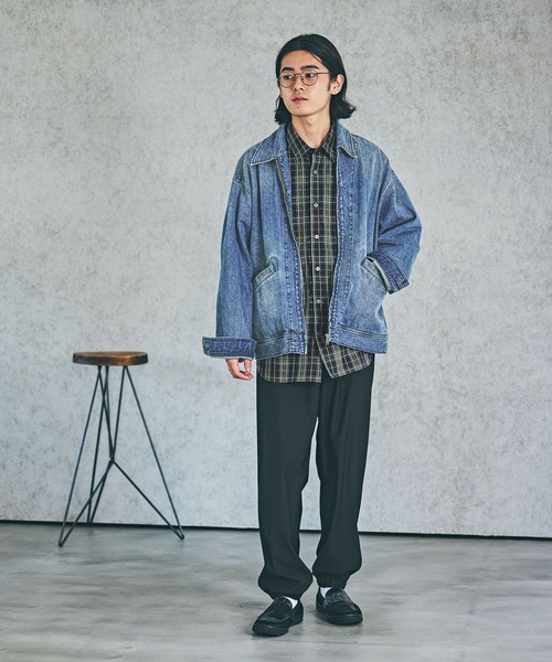 「BAYFLOW」 デニムジャケット MEDIUM ダークブルー メンズ_画像8