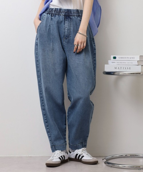 「FUNALIVE」 デニムパンツ M ブルー レディース_画像3