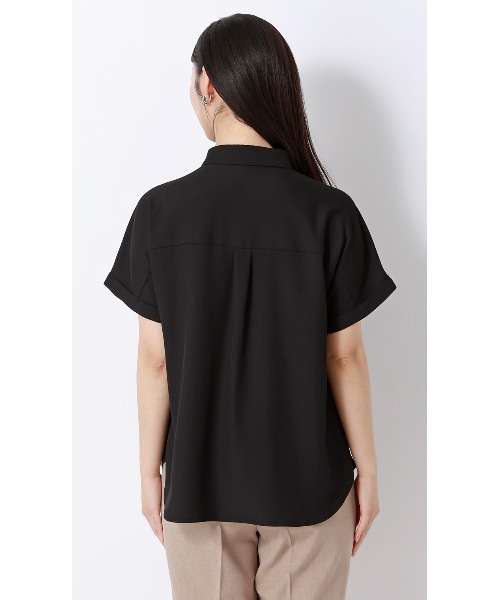AOYAMA ブラウス シャツ 半袖 冷感シャツカラーブラウス「涼」「半袖