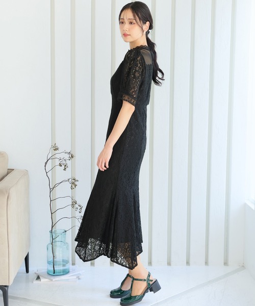 「PourVous」 半袖ワンピース M ブラウン レディース_画像3