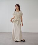 tシャツ 半袖 ボーダーシャーリングTシャツ ...の詳細画像3