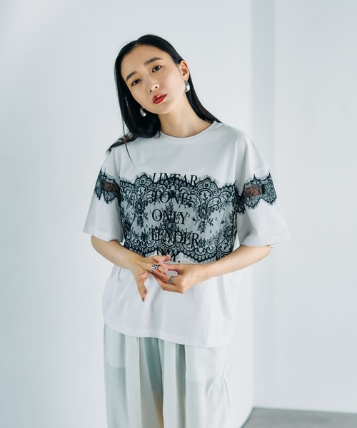 LEPSIM（レプシィム） tシャツ 半袖 ロゴレースT 816575 レディース