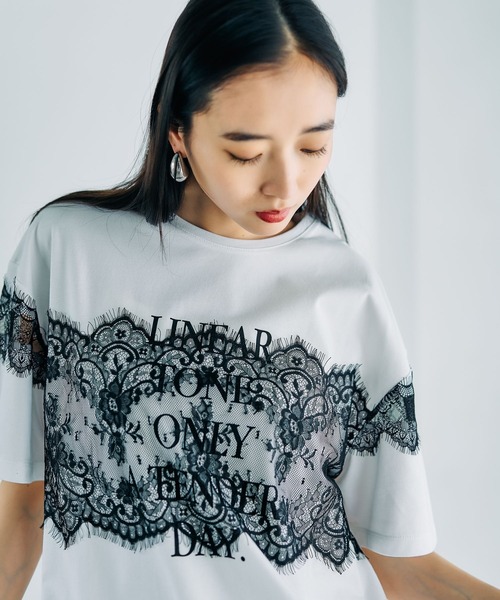 LEPSIM（レプシィム） tシャツ 半袖 ロゴレースT 816575 レディース