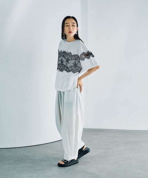LEPSIM（レプシィム） tシャツ 半袖 ロゴレースT 816575 レディース