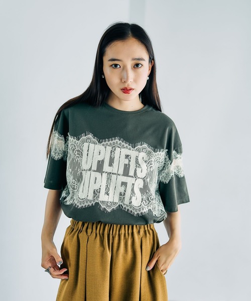 LEPSIM　レプシィム　ロゴレースT Tシャツ　カーキ新品未使用 LEPSIM（レプシィム） tシャツ 半袖 ロゴレースT 816575 レディース
