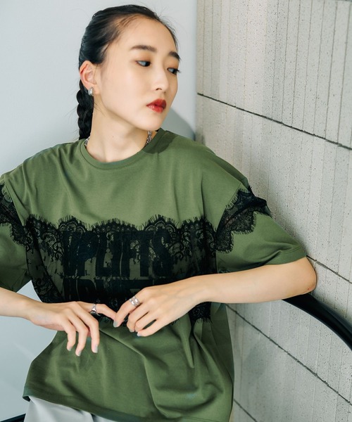 LEPSIM（レプシィム） tシャツ 半袖 ロゴレースT 816575 レディース