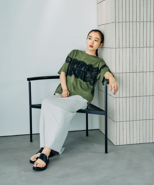 LEPSIM（レプシィム） tシャツ 半袖 ロゴレースT 816575 レディース