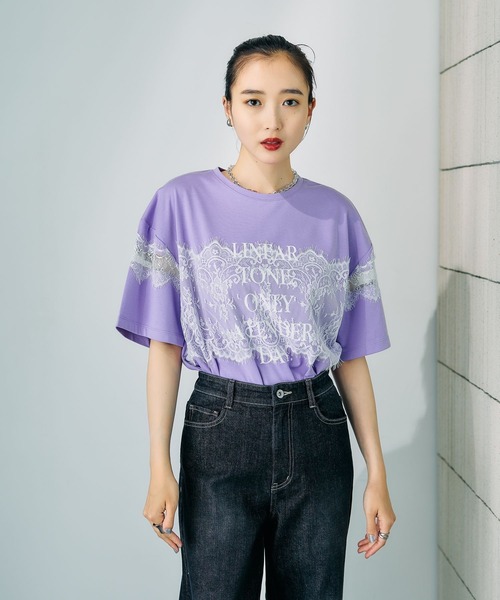 LEPSIM（レプシィム） tシャツ 半袖 ロゴレースT 816575 レディース