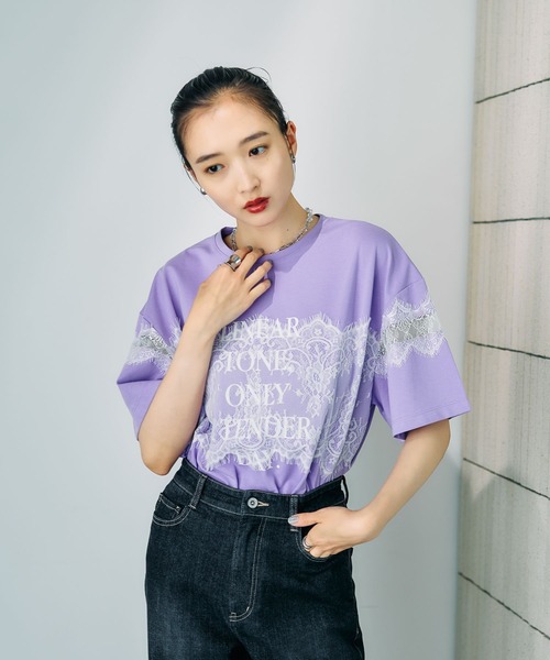 LEPSIM（レプシィム） tシャツ 半袖 ロゴレースT 816575 レディース