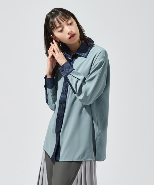 「Ellno de Mavie」 長袖シャツ FREE ブルー レディース_画像2