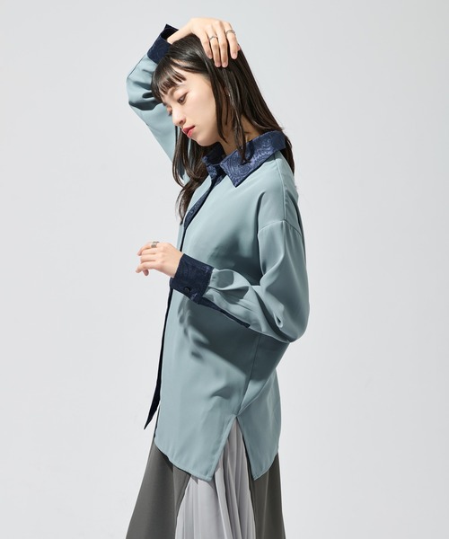 「Ellno de Mavie」 長袖シャツ FREE ブルー レディース_画像3