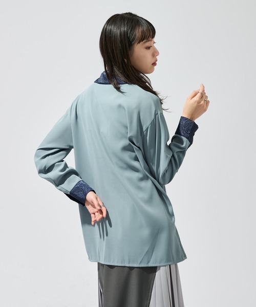 「Ellno de Mavie」 長袖シャツ FREE ブルー レディース_画像4