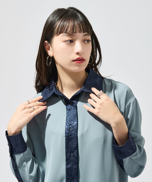 「Ellno de Mavie」 長袖シャツ FREE ブルー レディース_画像5