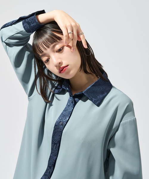 「Ellno de Mavie」 長袖シャツ FREE ブルー レディース_画像6