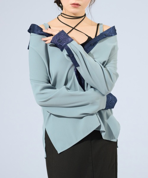 「Ellno de Mavie」 長袖シャツ FREE ブルー レディース_画像9