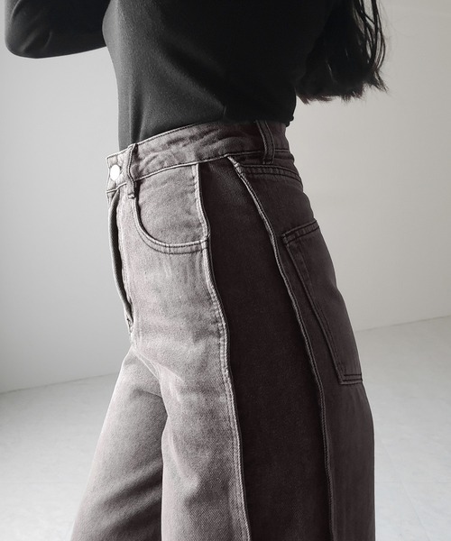 「me+em select」 デニムパンツ SMALL ダークブルー レディース_画像4