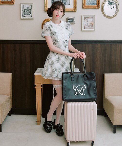 Aimerianejoie ワンピース 半袖 Aimerianejoieレース切替ワンピース