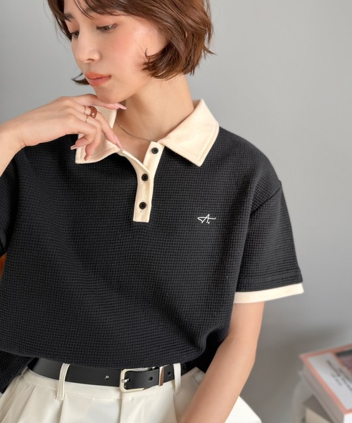 「classicalelf」 半袖ポロシャツ SMALL 杢グレー レディース_画像5