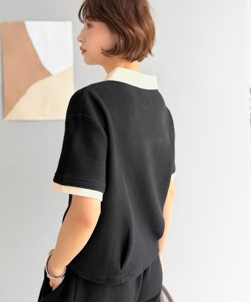 「classicalelf」 半袖ポロシャツ SMALL 杢グレー レディース_画像9