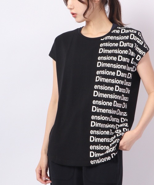 tシャツ サイドロゴプリントTシャツ レディース
