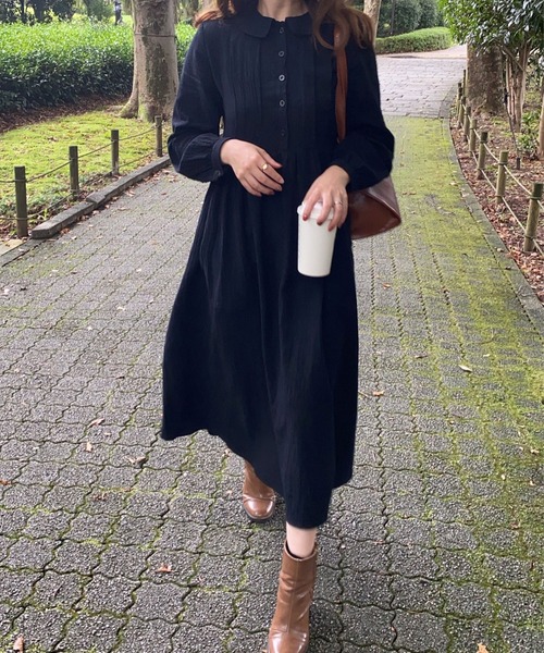 新入荷 流行 ワンピース フラットカラーロングワンピース Materialworldblog Com