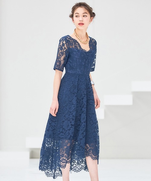 DRESS+ ワンピース ドレス レース 披露宴 結婚式 フォーマル