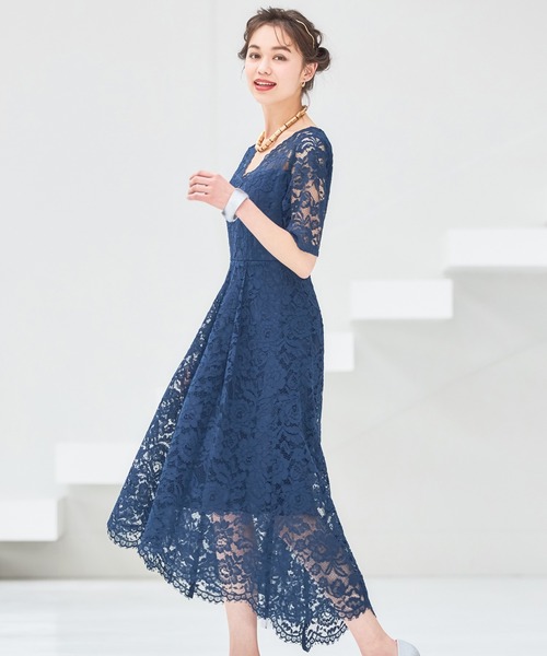 DRESS+ ワンピース ドレス レース 披露宴 結婚式 フォーマル