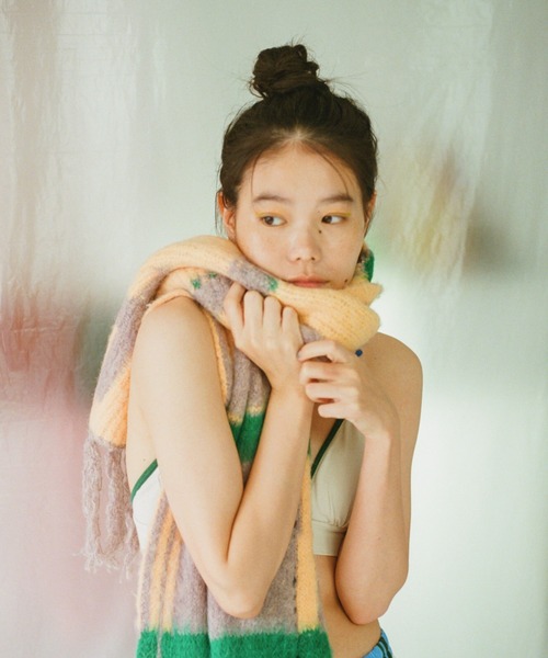 PAMM（パム） マフラー ストール 透明な空気のチェックマフラー