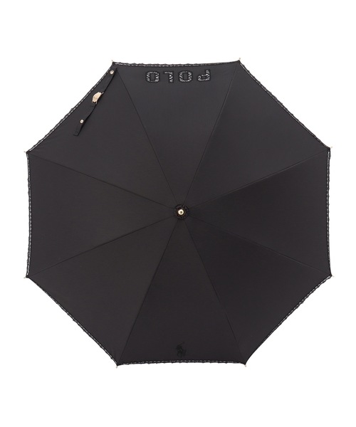 ポロ ラルフ ローレン 晴雨兼用日傘 トーションレース　ブラック POLO RALPH LAUREN 傘 遮光 晴雨兼用日傘 カットワーク