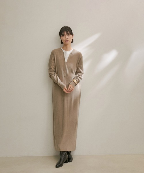 SALON アダムエロペ　ワンピース SALON adam et rope' ワンピース 「WEB限定」スキッパーニット