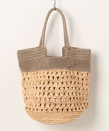 cache Cache カシュカシュ　リボン　かごバッグ　ラフィア　トート カシュカシュ cache cache リボンハンドルラフィアブレード